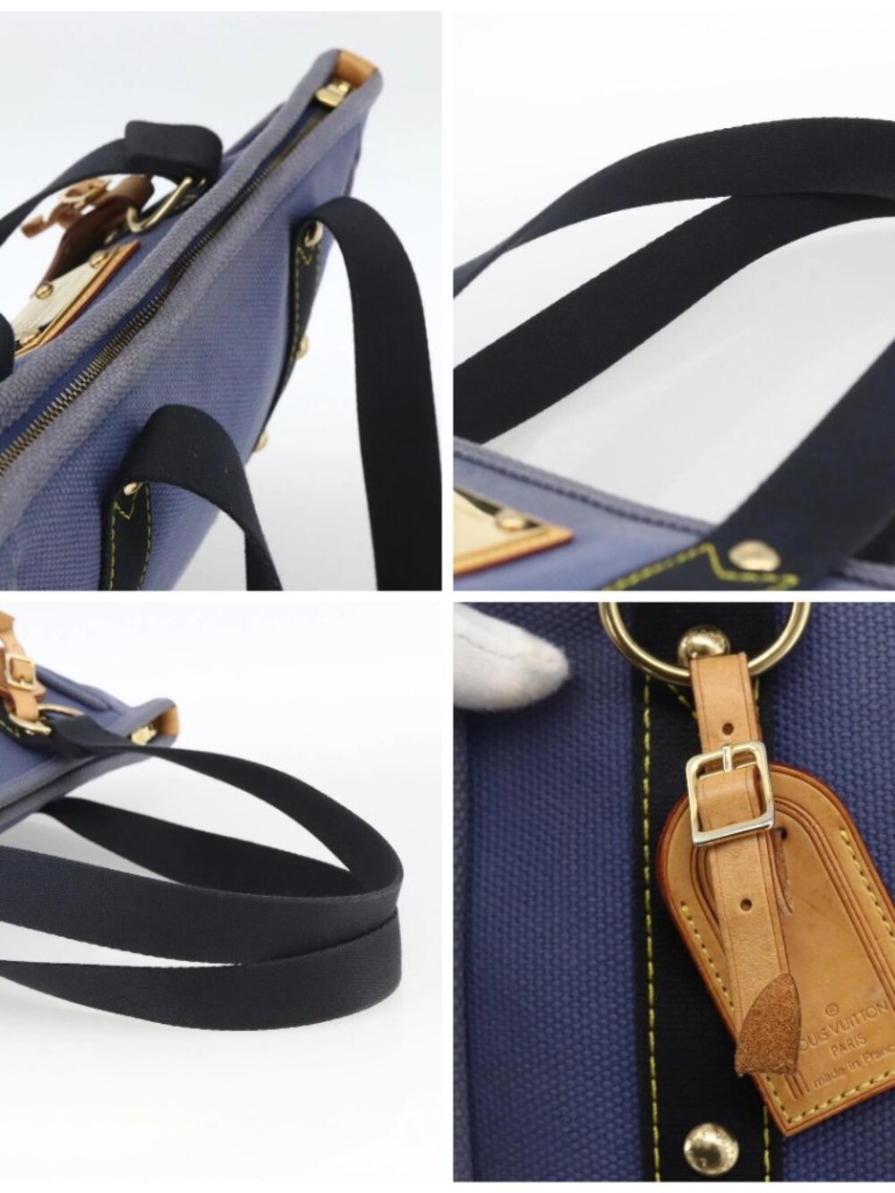 LOUIS VUITTON Antigua Cabas MM Tote Bag Blue M40087 LV Auth ka3019 - Picture 16 of 16